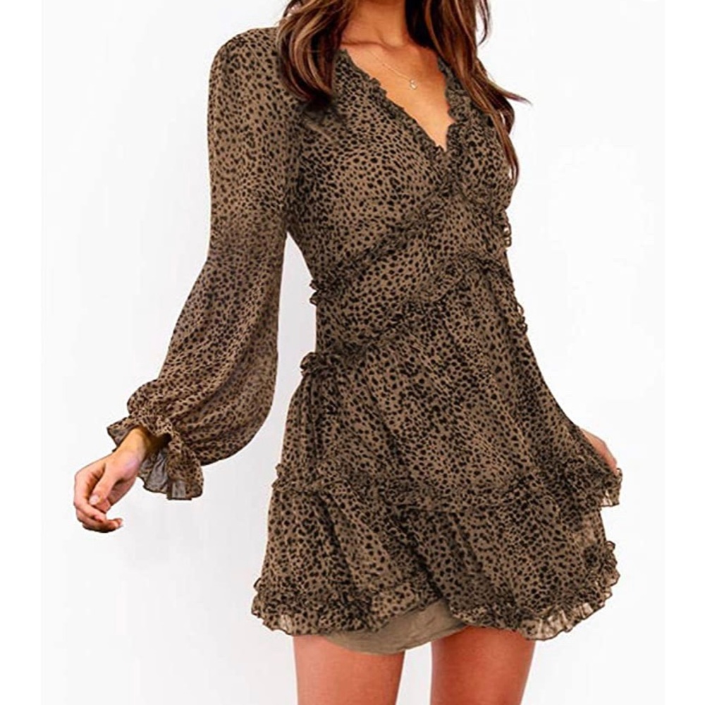 Cheetah print swing dress with open back